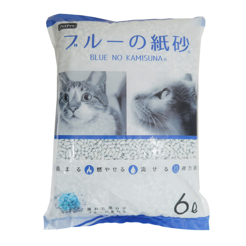 ペットプロジャパン ペットプロ ブルーの紙砂 （猫用トイレ砂） 6L