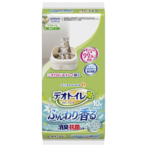 ユニ・チャーム デオトイレ ふんわり香る消臭・抗菌シート ナチュラルガーデンの香り （猫用トイレ用品） 10枚